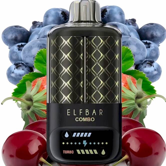 السيجارة الإلكترونية الجديدة - التوت الحامض والكرز Elf Bar Combo 25000 4BFT2